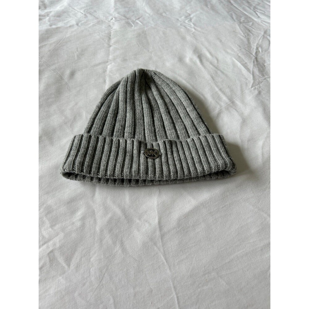 Michael Kors Charcoal Ribbed Knit Beanie